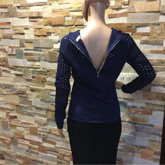 MILLY Pointelle-Inset Facture Top - Picture 4 of 9